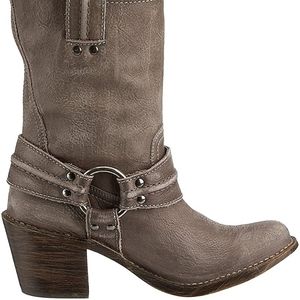 Gray Harness Frye boots